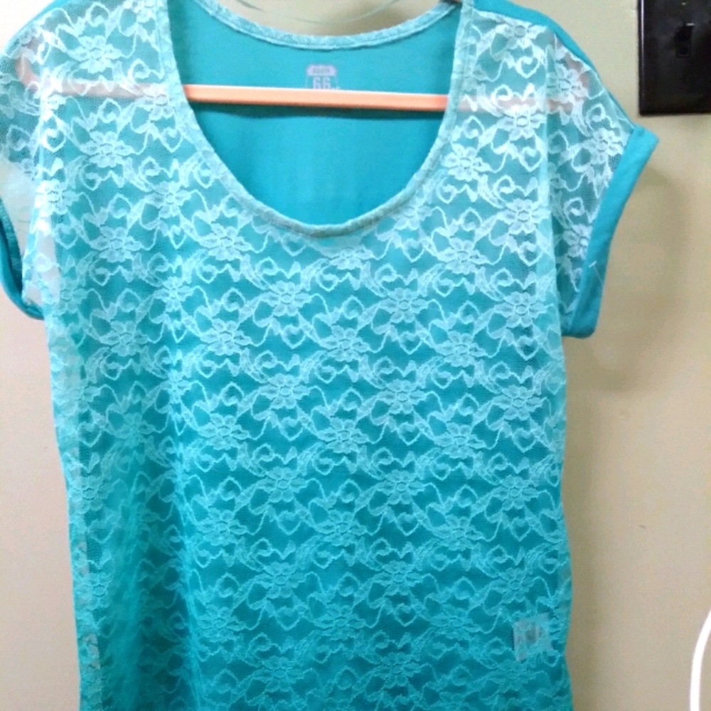 Blue Ombre Lace Tee